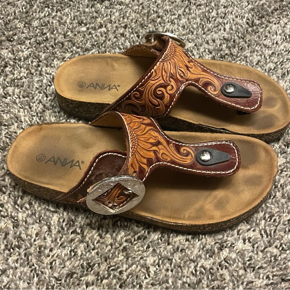 Hand Tooled Leather Sandals